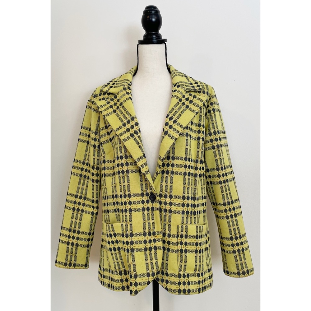Vintage 70s Mod Plaid Blazer